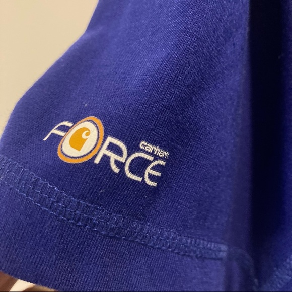 Carhartt Blue Relaxed Fit Short Sleeve 1/4 Button Polo Size XL - Picture 4 of 6